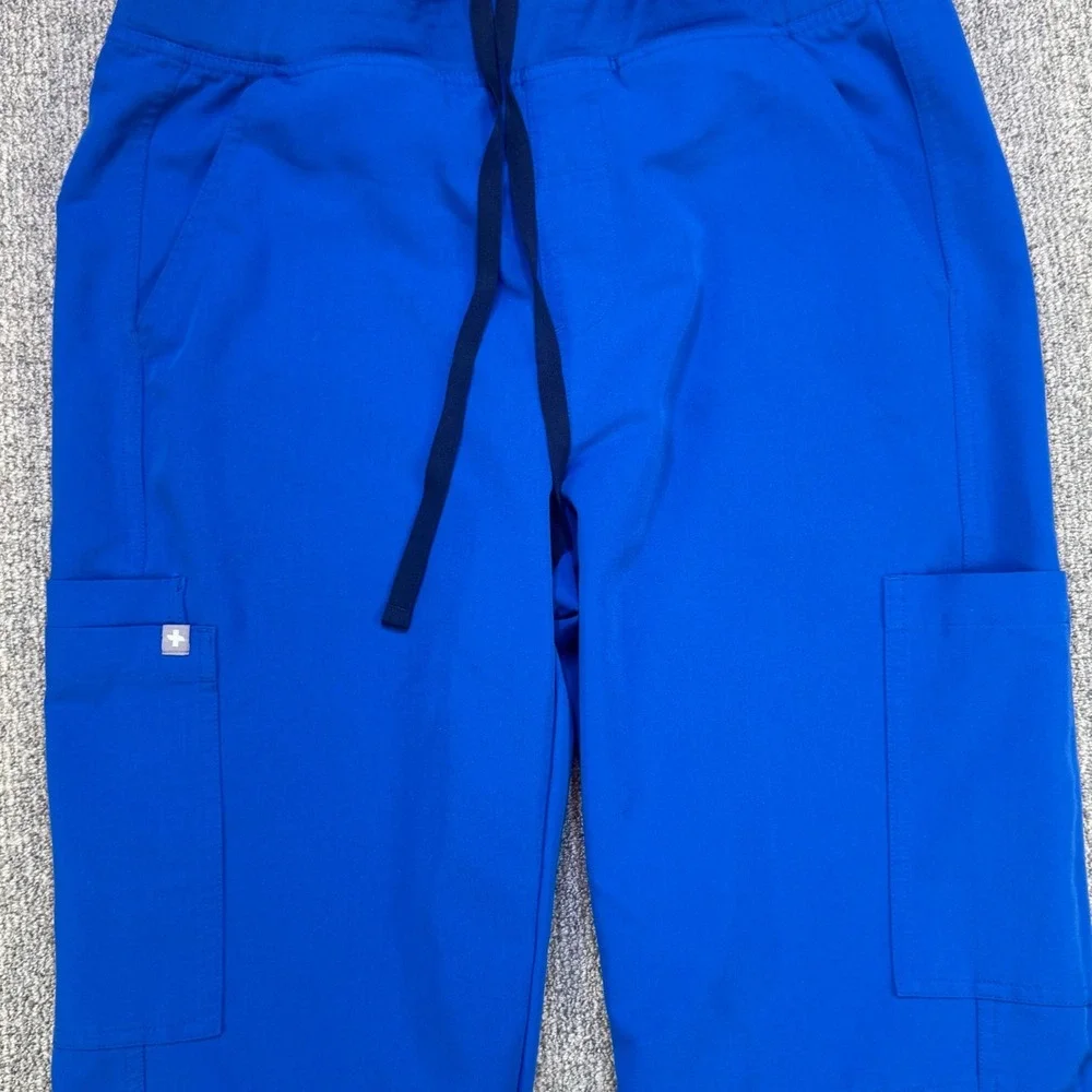 FIGS Axim Cargo Scrub Pants Mens Small‎ Short Royal Blue Medical Uniform